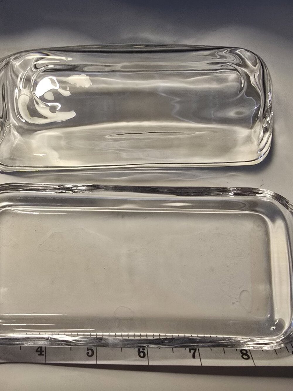 Clear Glass Butter Dish With Lid Smooth Simple Minimalist Design Single Stick